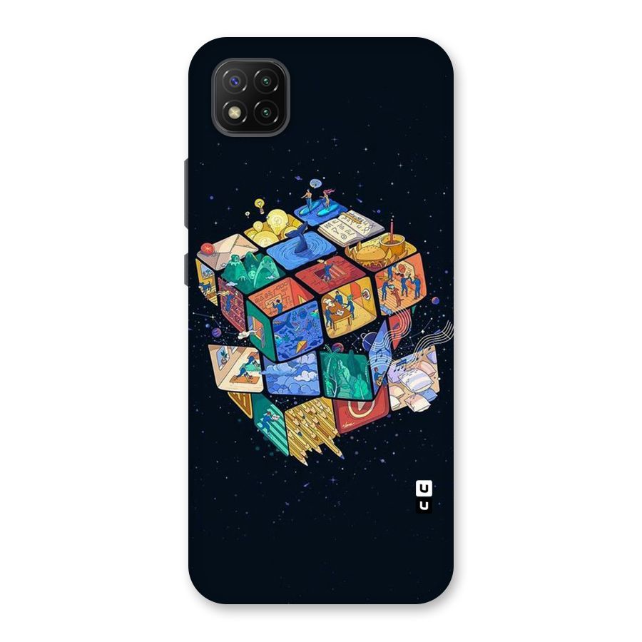 Coloured Rubic Back Case for Poco C3