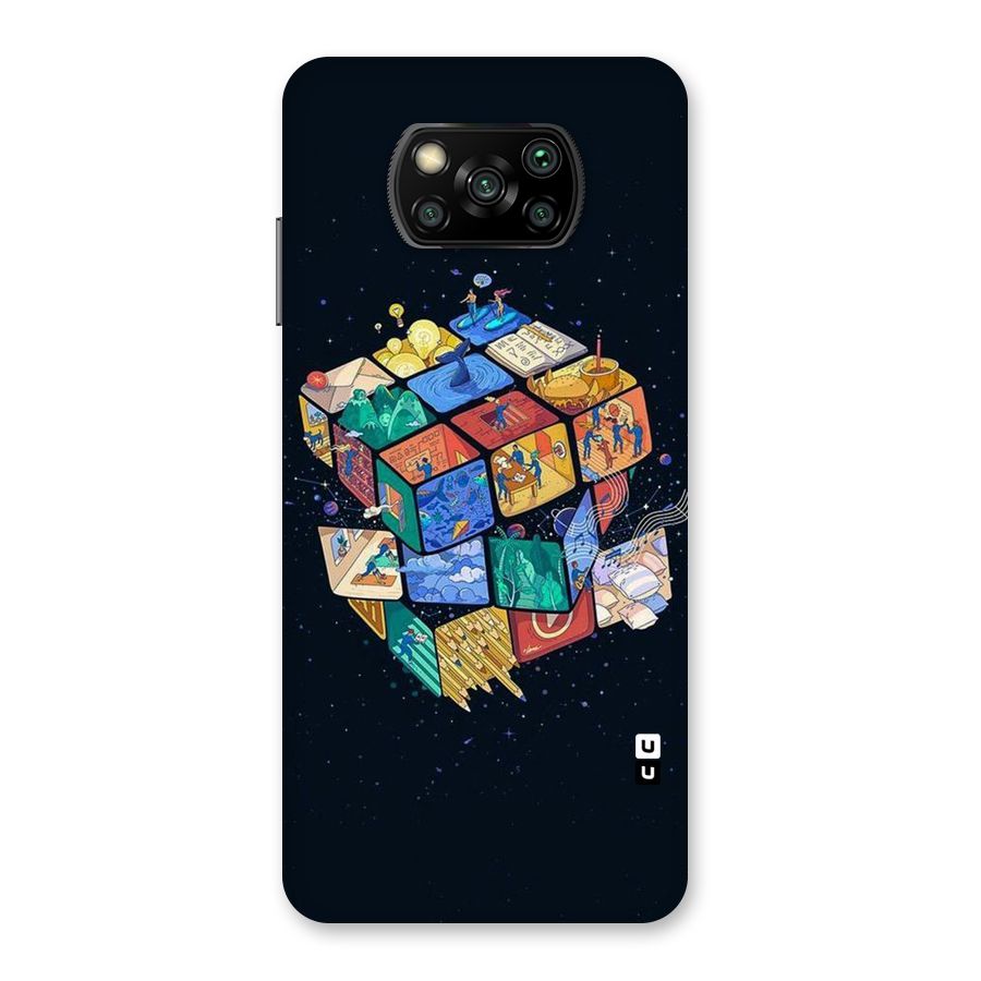 Coloured Rubic Back Case for Poco X3