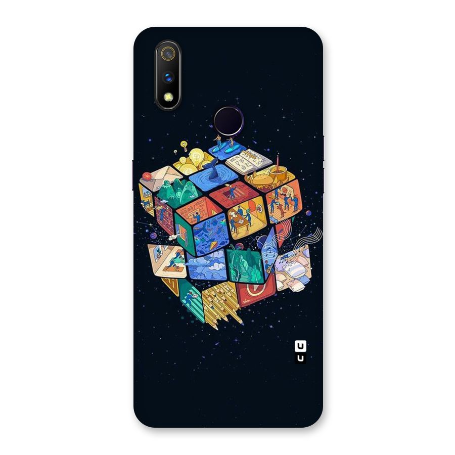 Coloured Rubic Back Case for Realme 3 Pro