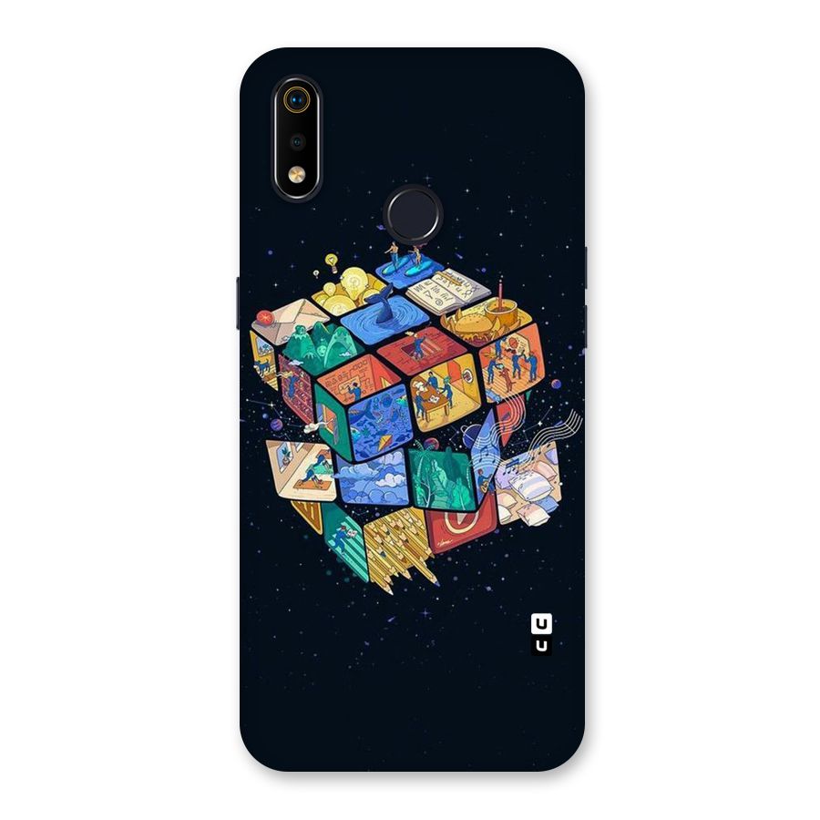 Coloured Rubic Back Case for Realme 3i