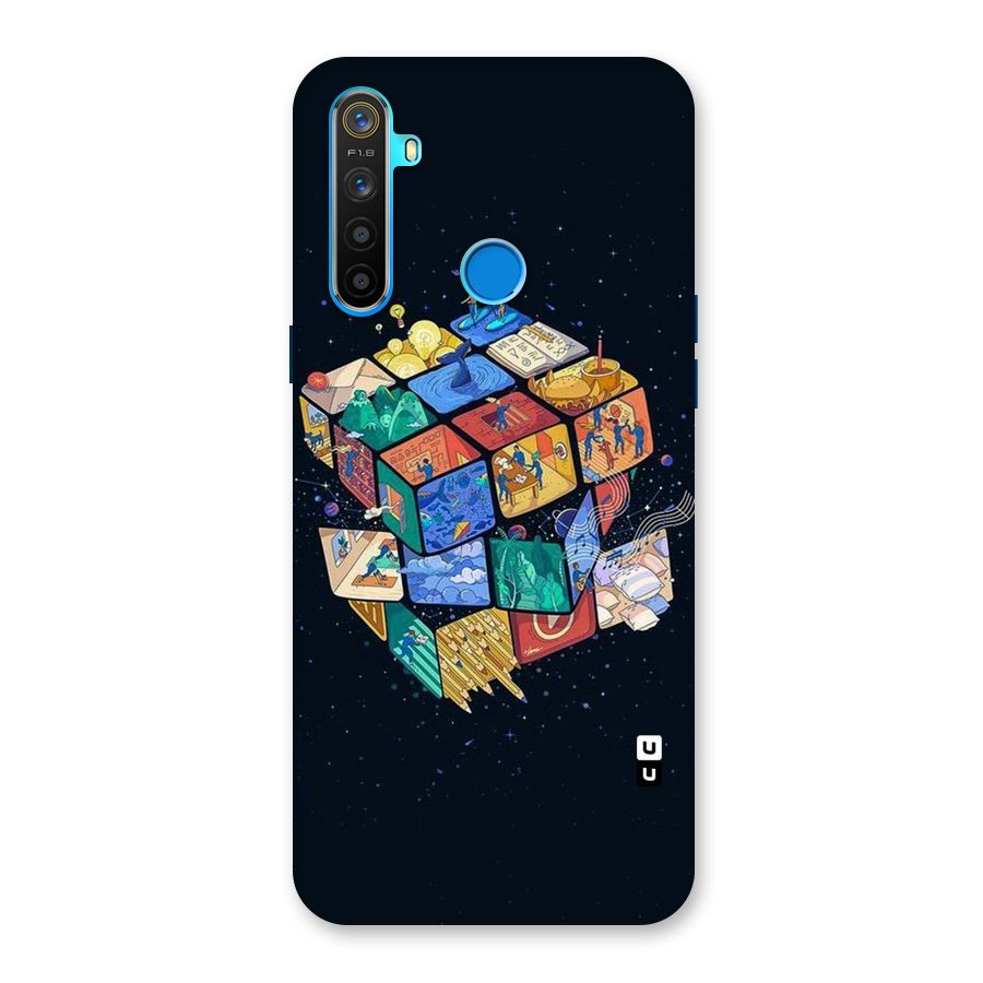 Coloured Rubic Back Case for Realme 5