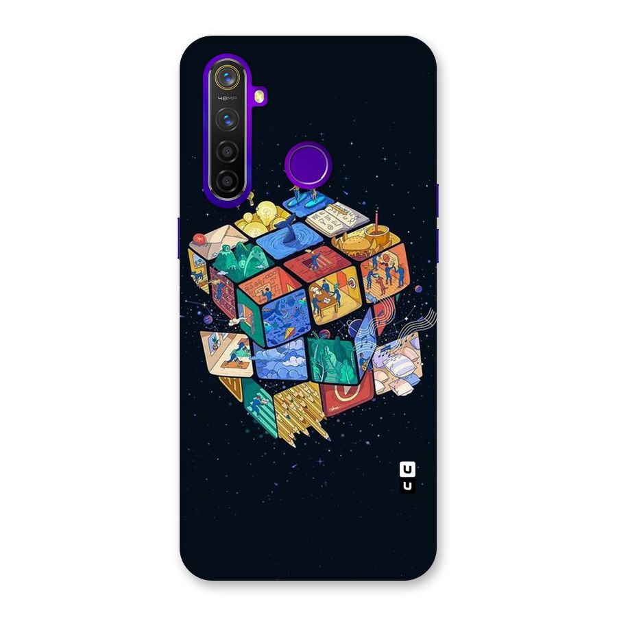 Coloured Rubic Back Case for Realme 5 Pro