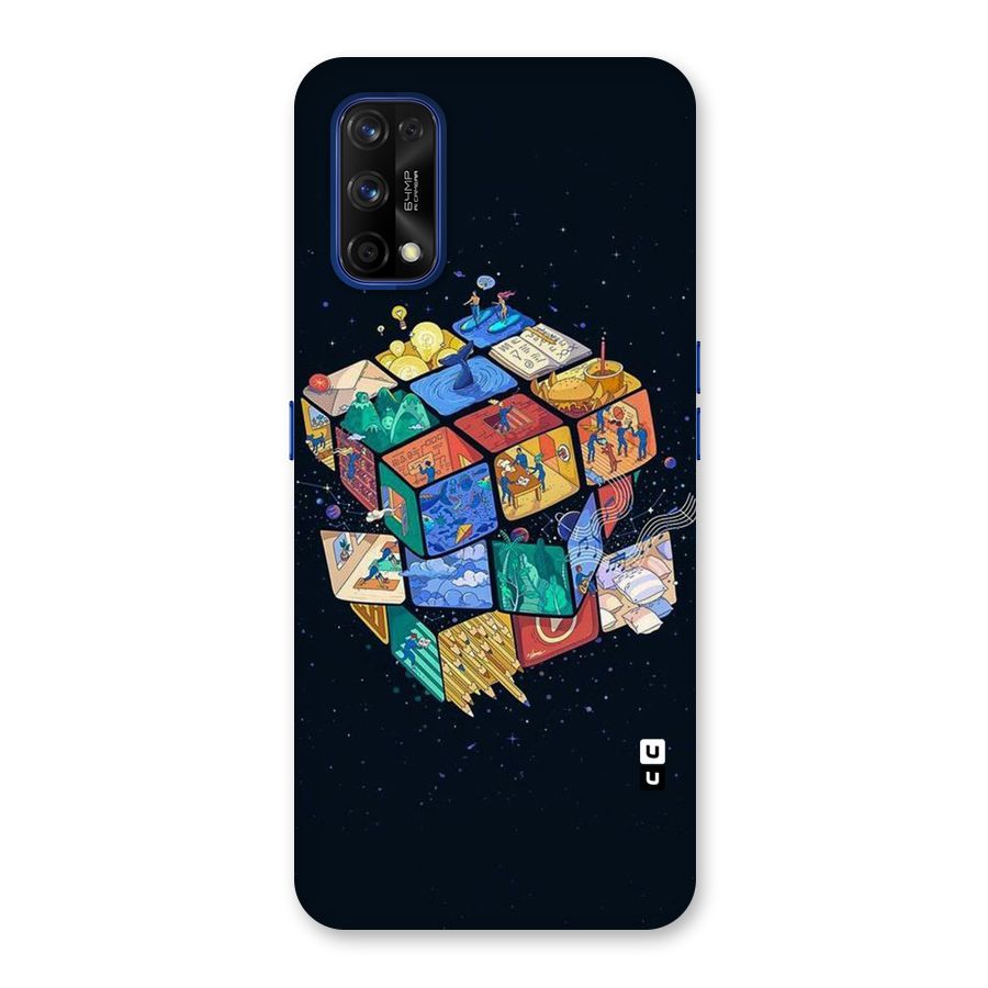 Coloured Rubic Back Case for Realme 7 Pro