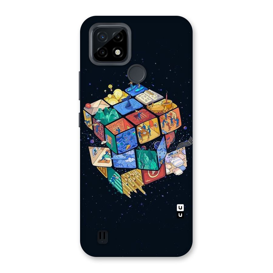 Coloured Rubic Back Case for Realme C21