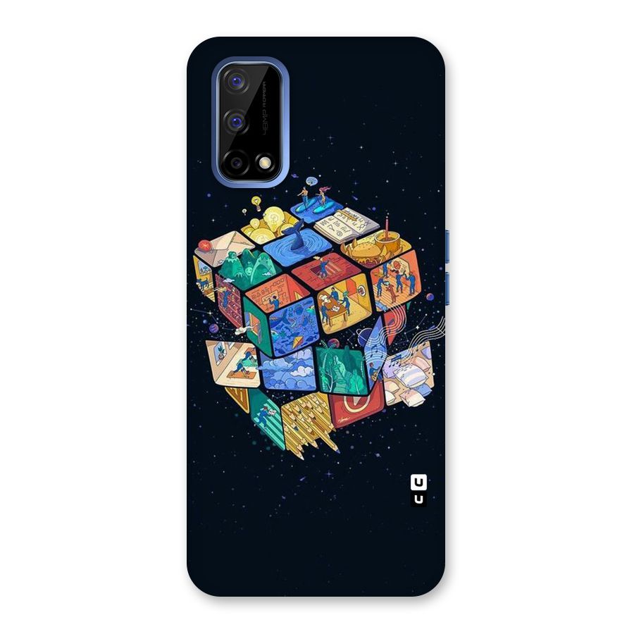 Coloured Rubic Back Case for Realme Narzo 30 Pro