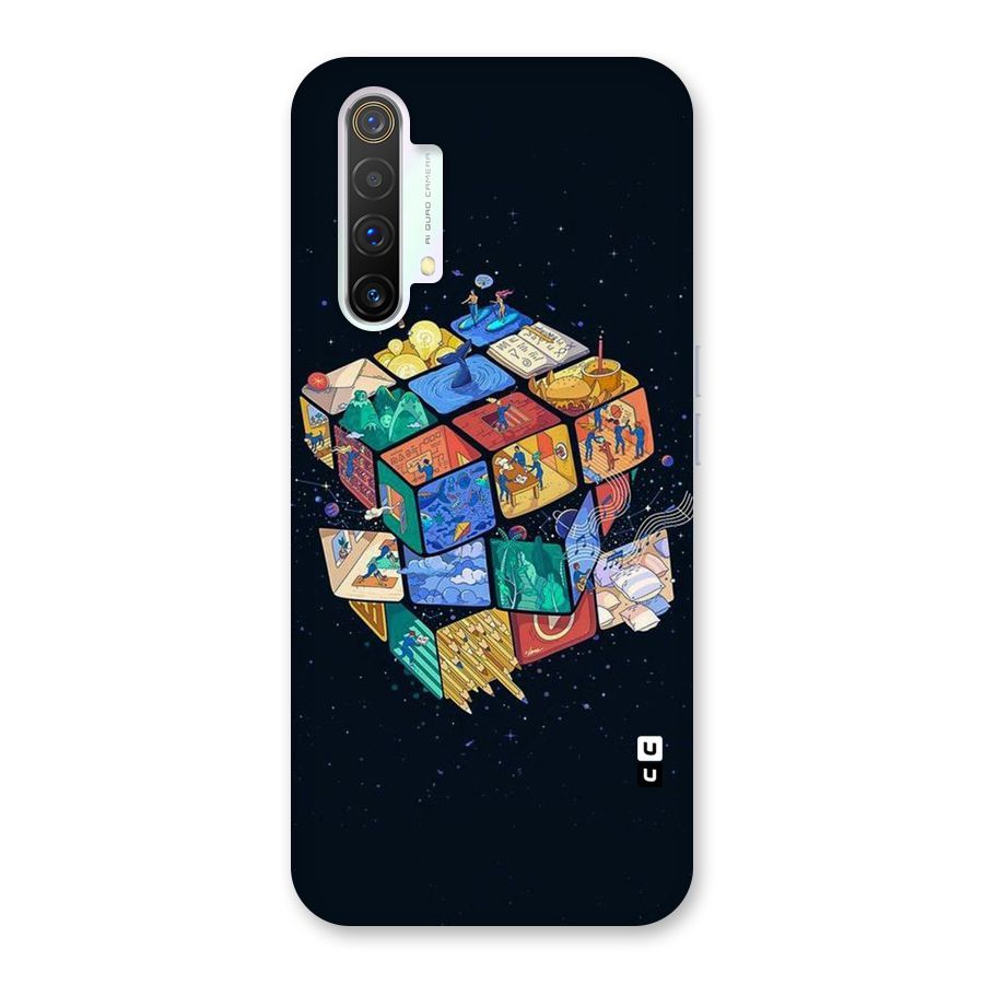 Coloured Rubic Back Case for Realme X3