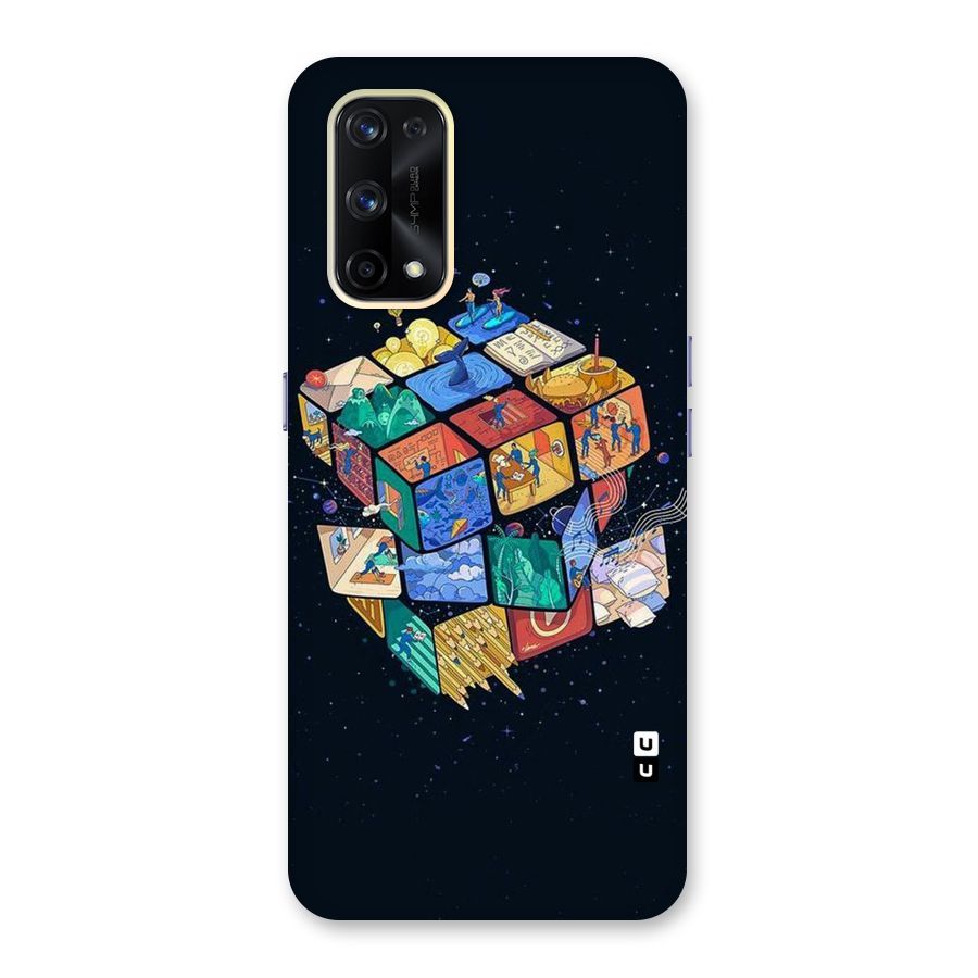 Coloured Rubic Glass Back Case for Realme X7 Pro