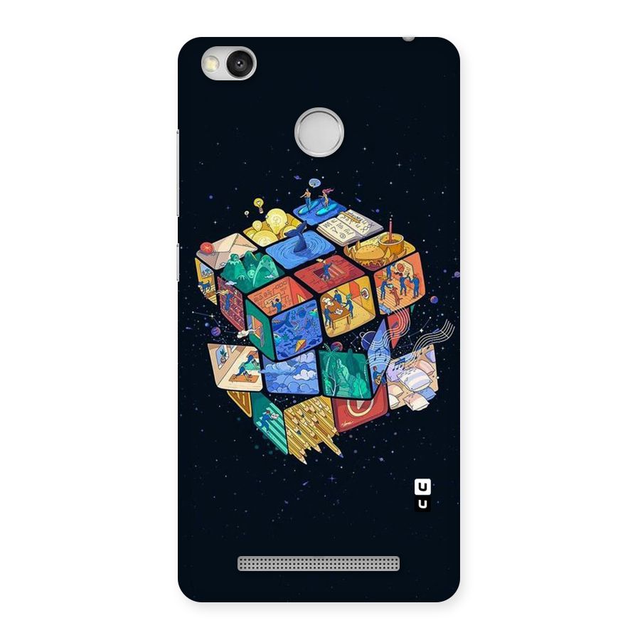 Coloured Rubic Back Case for Redmi 3S Prime