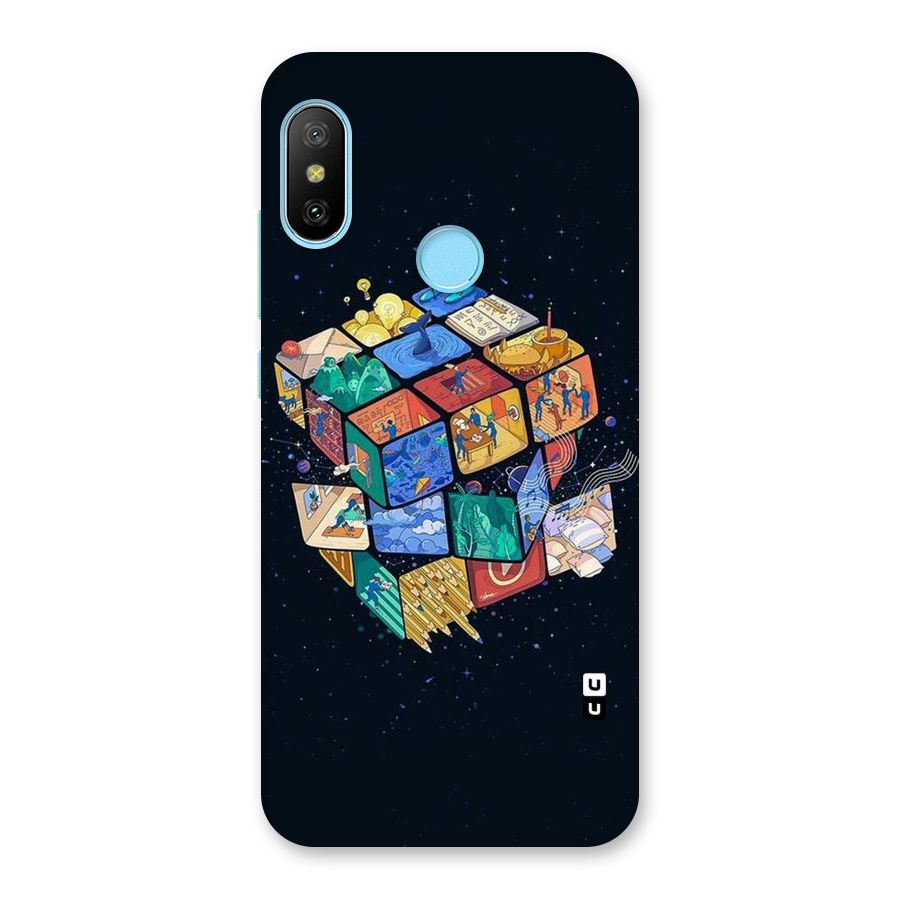 Coloured Rubic Back Case for Redmi 6 Pro