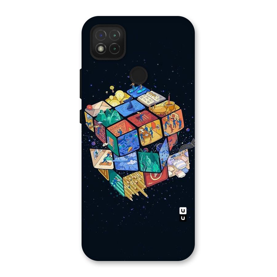 Coloured Rubic Back Case for Redmi 9