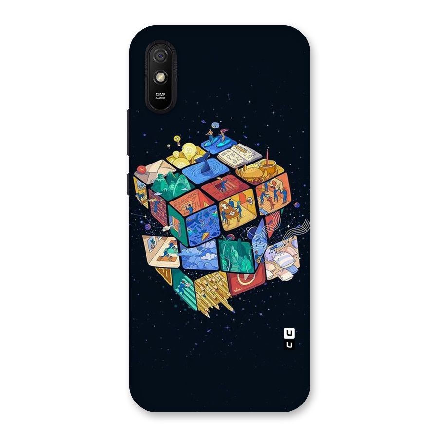 Coloured Rubic Back Case for Redmi 9A