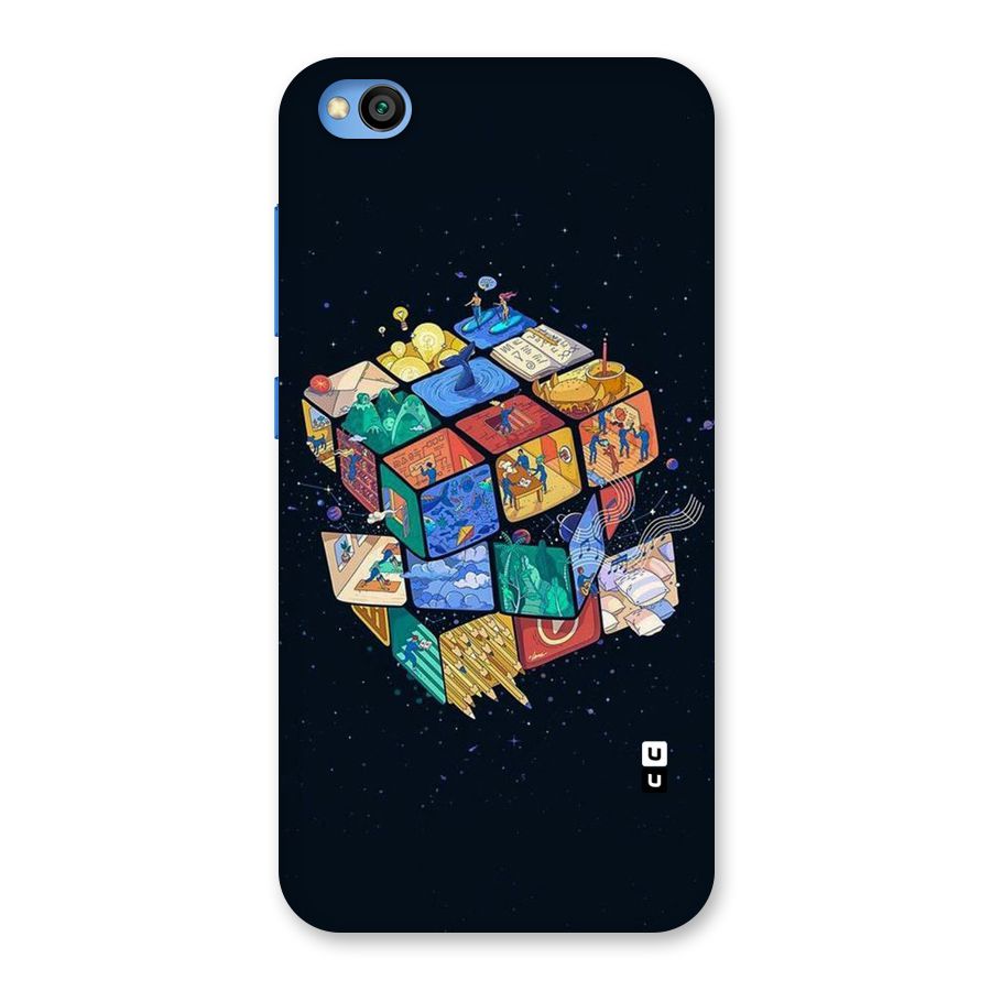 Coloured Rubic Back Case for Redmi Go
