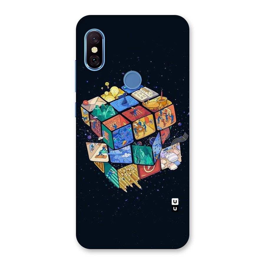 Coloured Rubic Back Case for Redmi Note 6 Pro