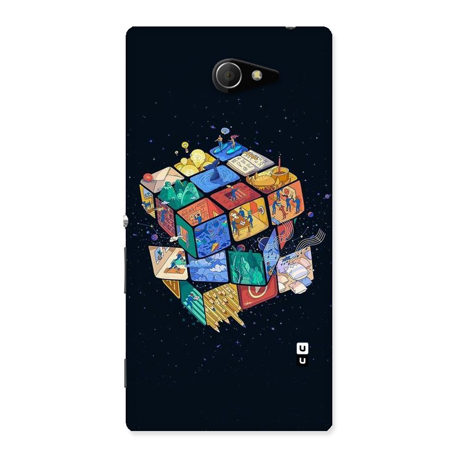 Coloured Rubic Back Case for Sony Xperia M2