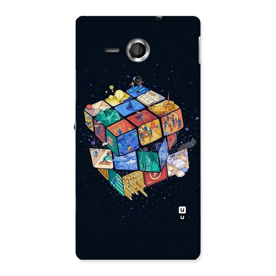 Coloured Rubic Back Case for Sony Xperia SP