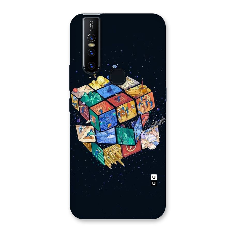 Coloured Rubic Back Case for Vivo V15