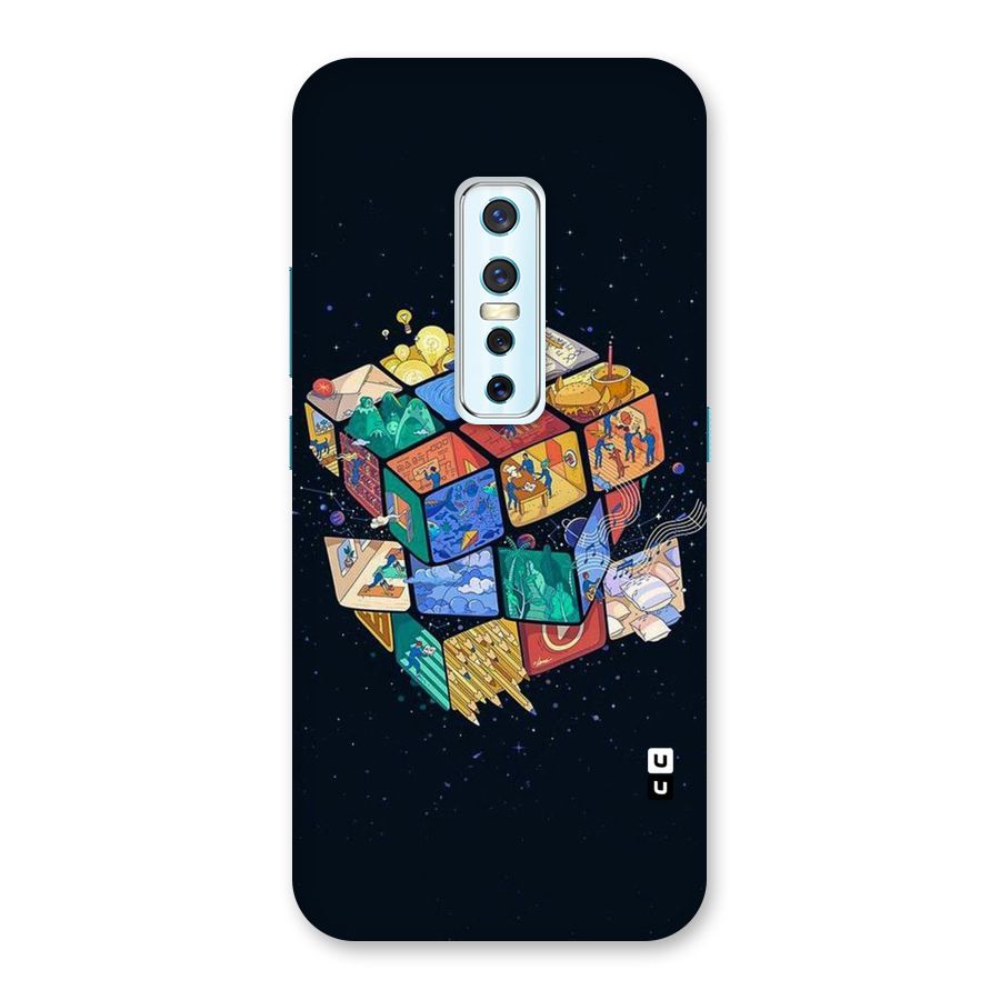 Coloured Rubic Back Case for Vivo V17 Pro