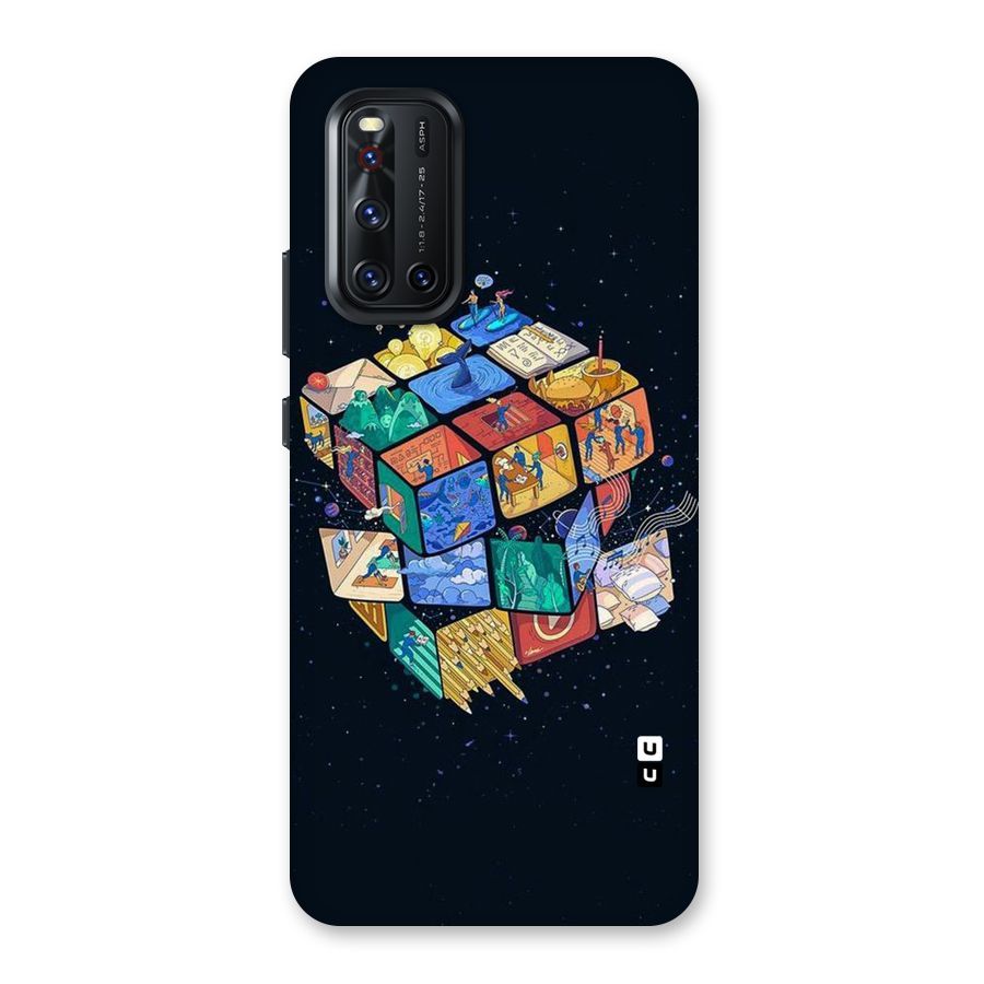 Coloured Rubic Back Case for Vivo V19