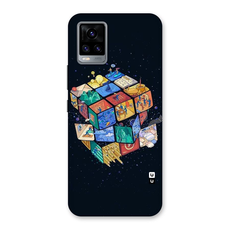 Coloured Rubic Back Case for Vivo V20