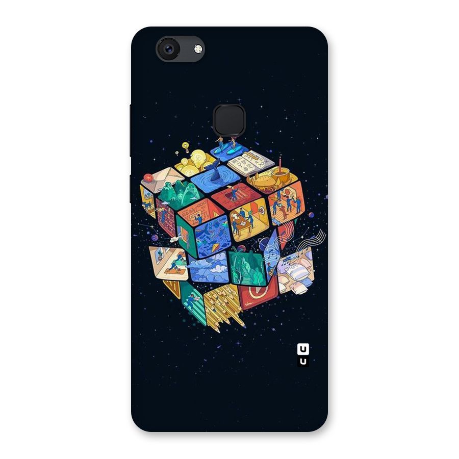 Coloured Rubic Back Case for Vivo V7 Plus