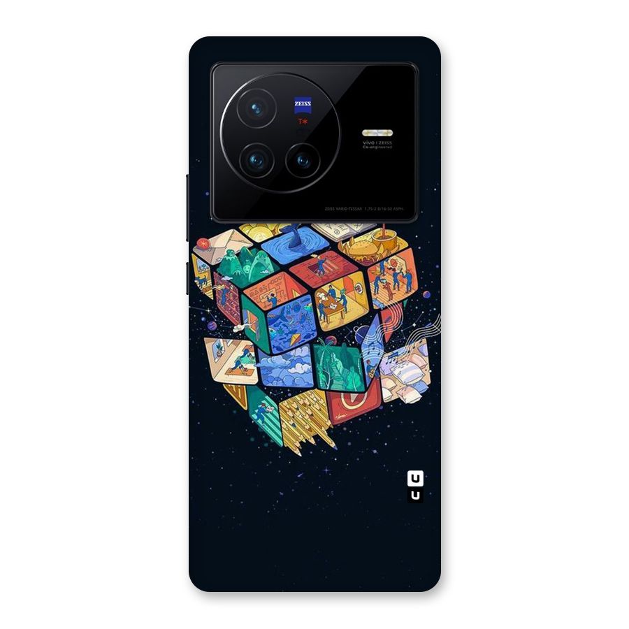 Coloured Rubic Back Case for Vivo X80