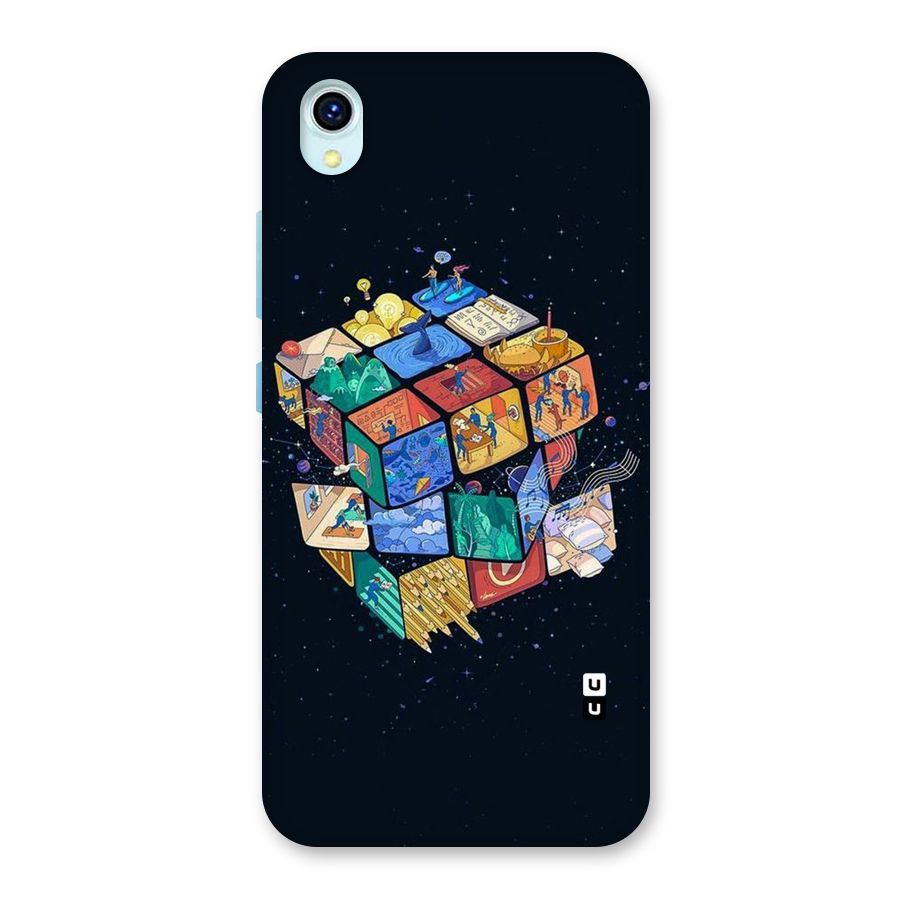 Coloured Rubic Back Case for Vivo Y1s