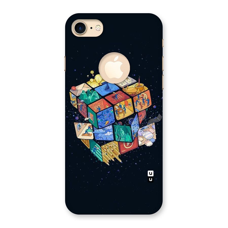 Coloured Rubic Back Case for iPhone 7 Logo Cut