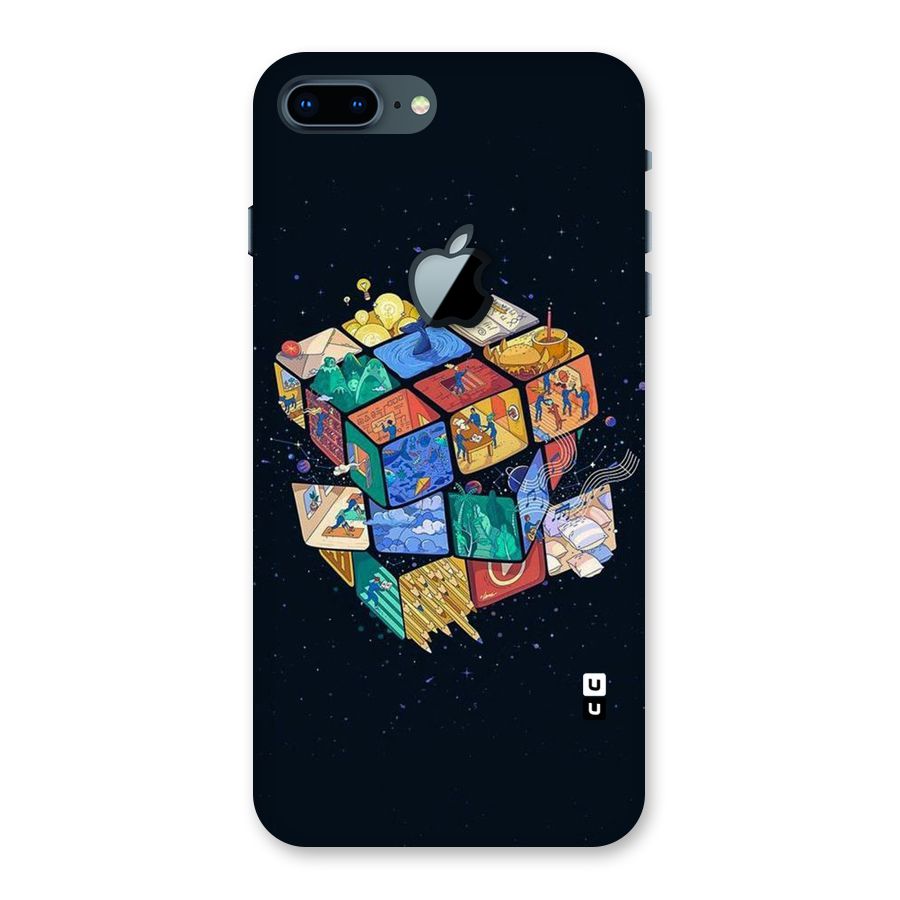 Coloured Rubic Back Case for iPhone 7 Plus Apple Cut