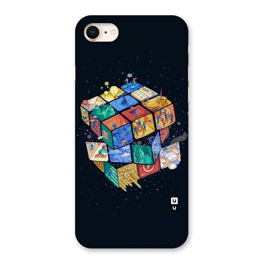 Coloured Rubic Back Case for iPhone 8