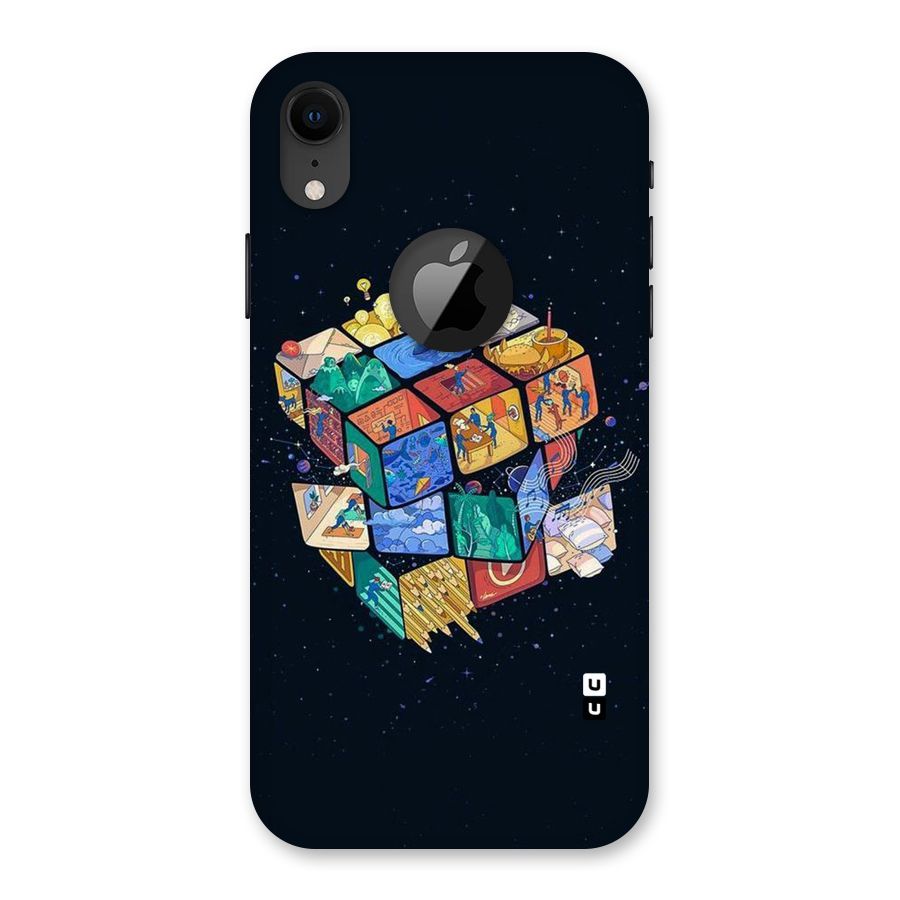 Coloured Rubic Back Case for iPhone XR Logo Cut