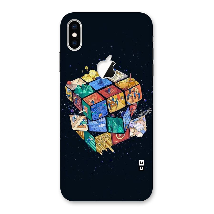 Coloured Rubic Back Case for iPhone XS Max Apple Cut