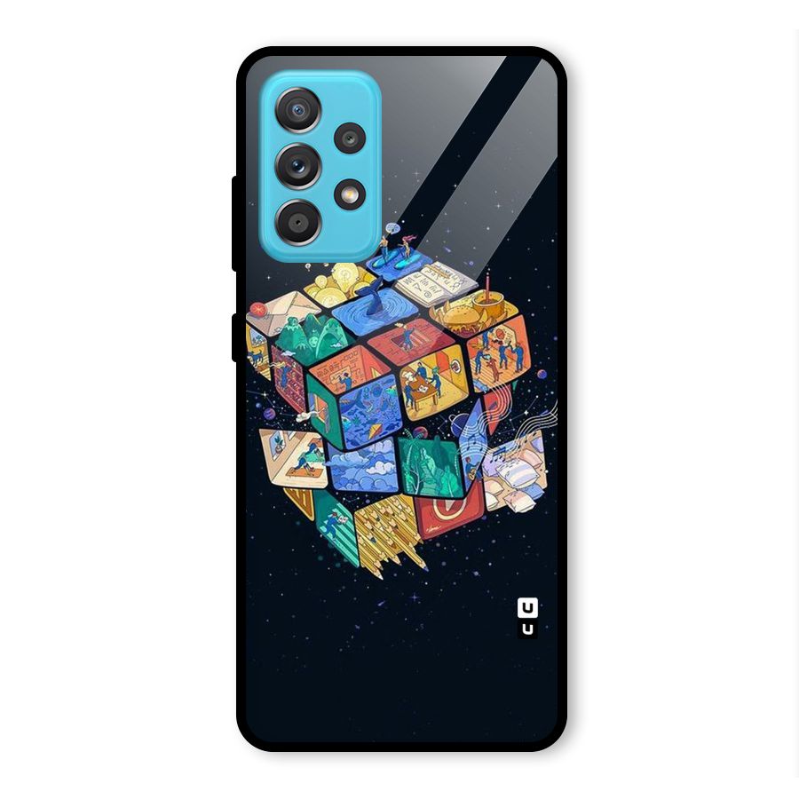 Coloured Rubic Glass Back Case for Galaxy A52