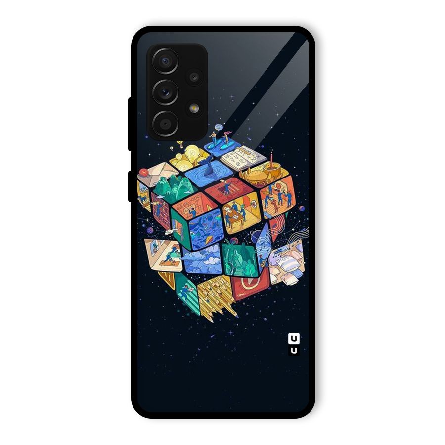 Coloured Rubic Glass Back Case for Galaxy A53 5G