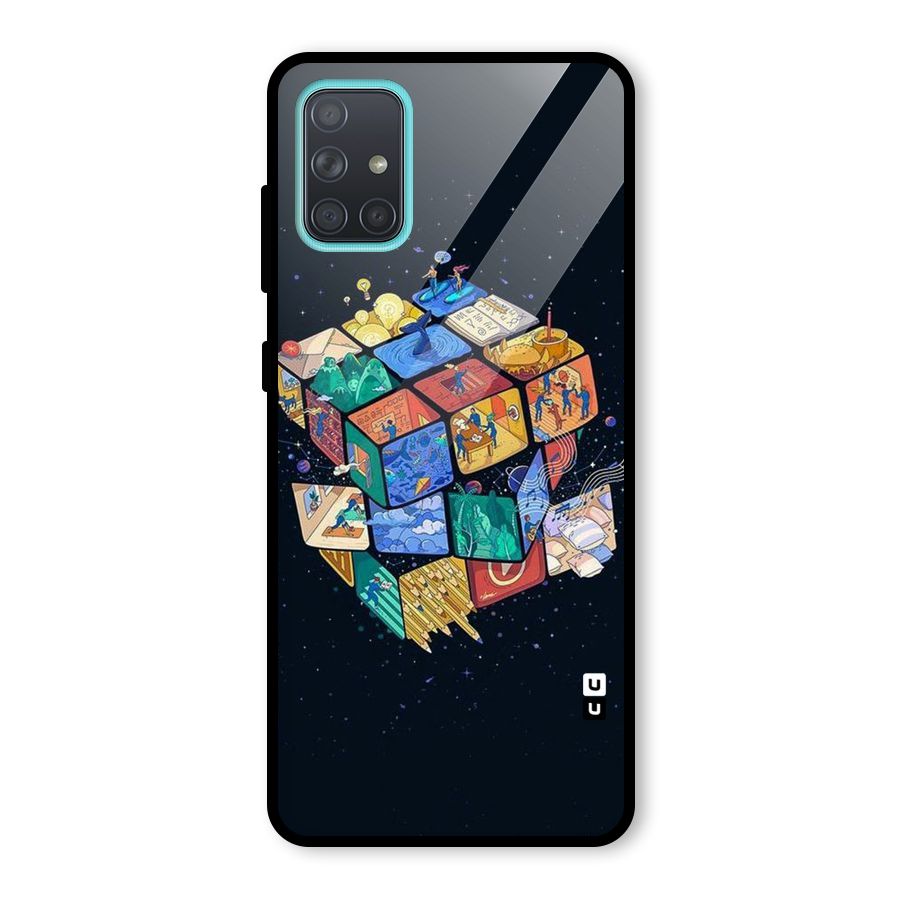 Coloured Rubic Glass Back Case for Galaxy A71