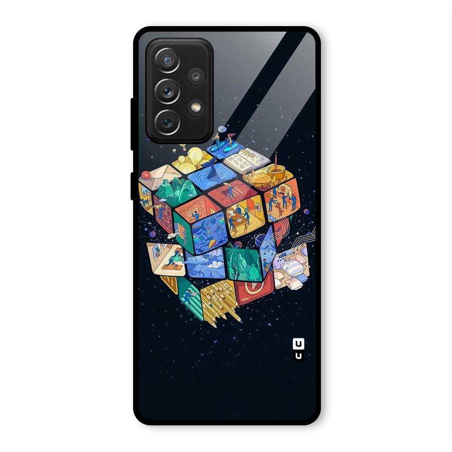 Coloured Rubic Glass Back Case for Galaxy A72