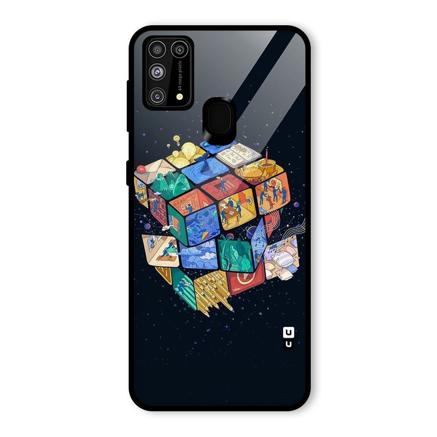 Coloured Rubic Glass Back Case for Galaxy F41