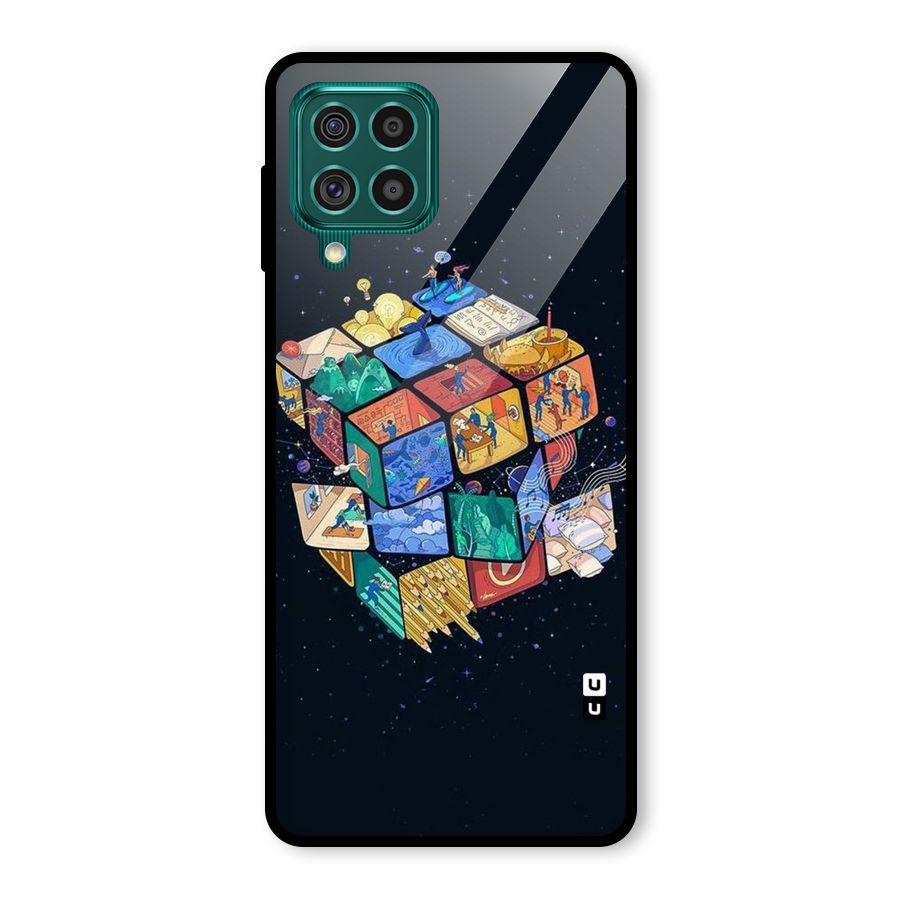 Coloured Rubic Glass Back Case for Galaxy F62