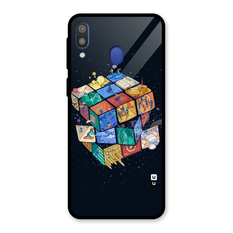 Coloured Rubic Glass Back Case for Galaxy M20