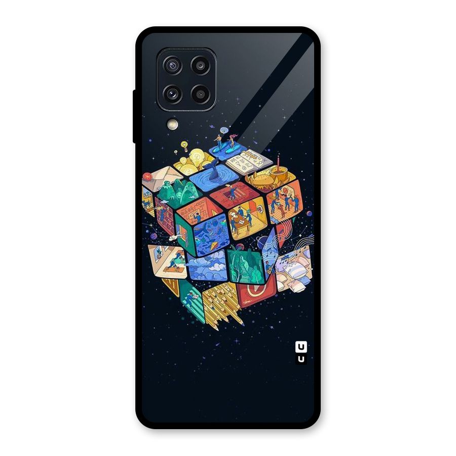 Coloured Rubic Glass Back Case for Galaxy M32