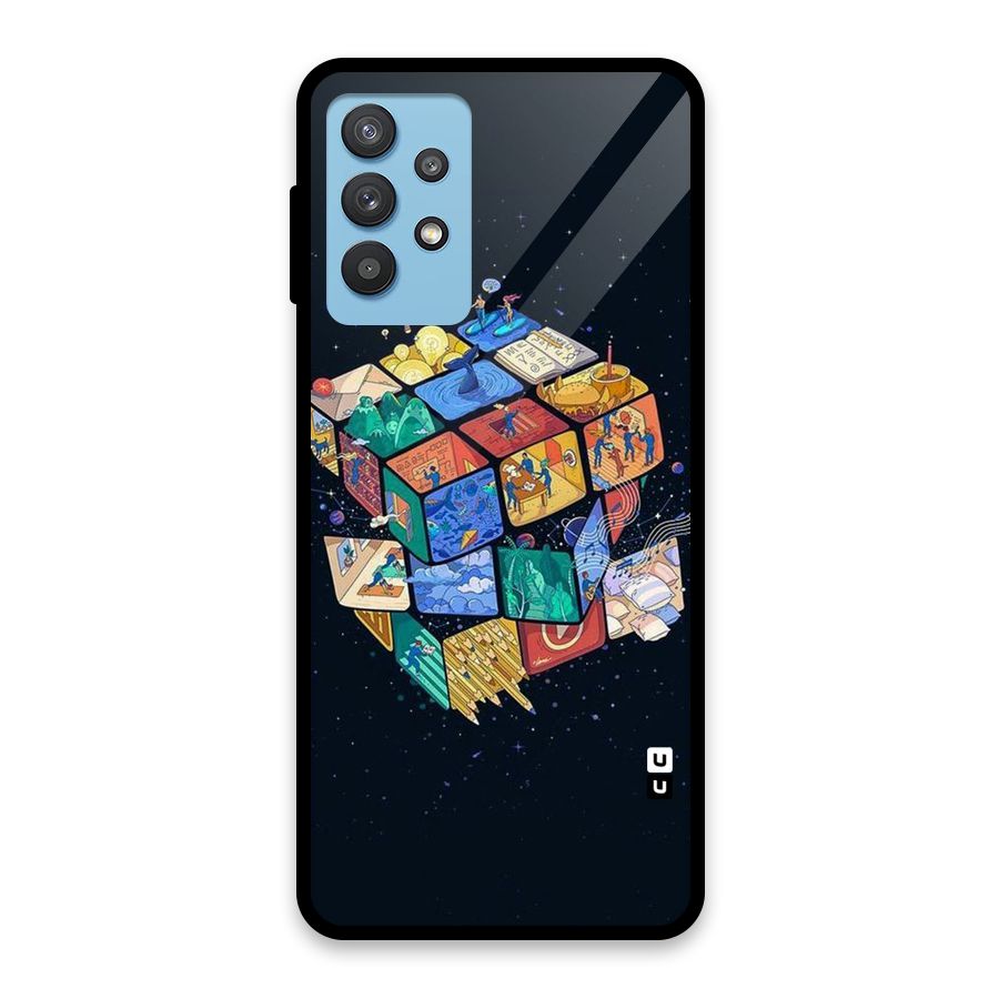 Coloured Rubic Glass Back Case for Galaxy M32 5G