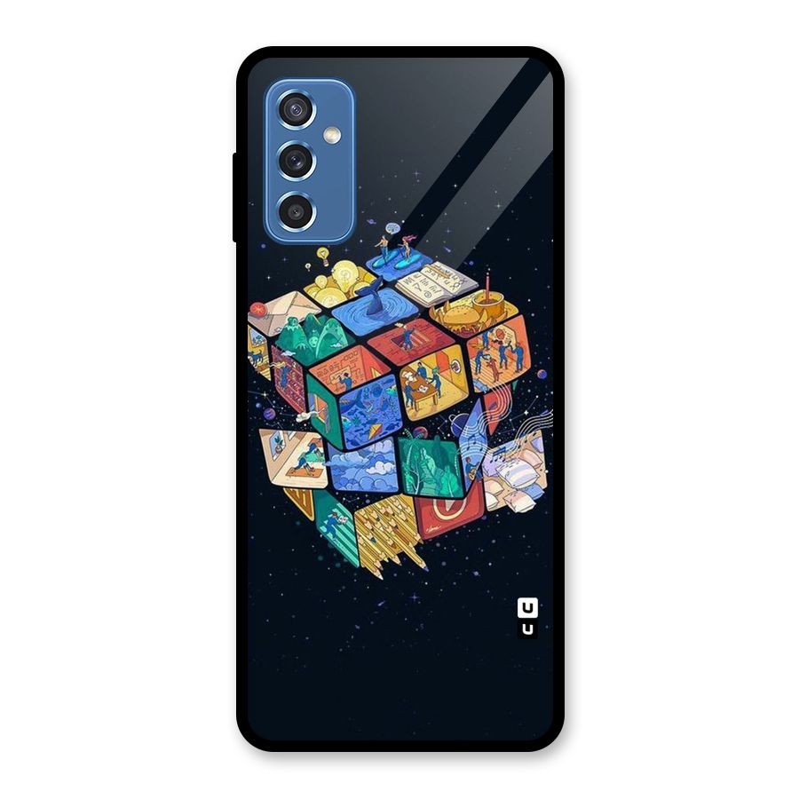 Coloured Rubic Glass Back Case for Galaxy M52 5G