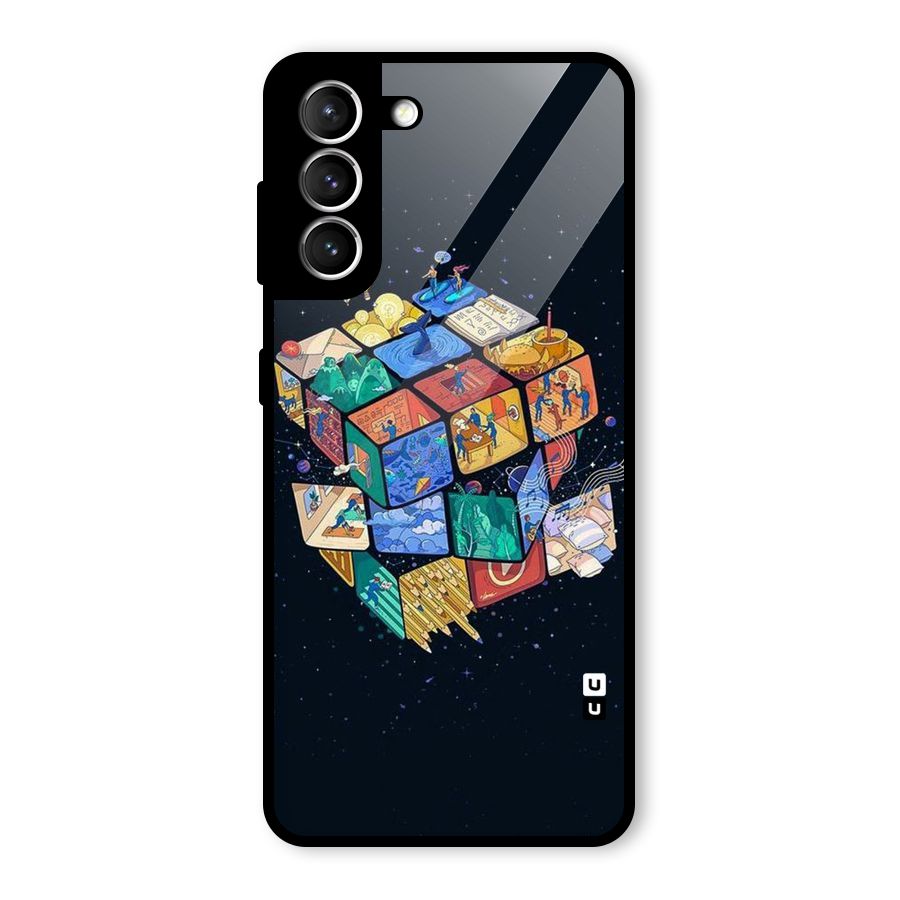 Coloured Rubic Glass Back Case for Galaxy S21 5G