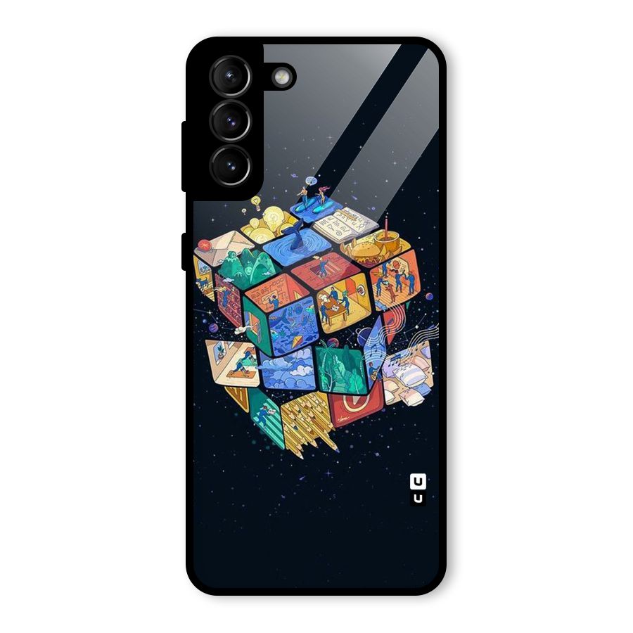 Coloured Rubic Glass Back Case for Galaxy S21 Plus