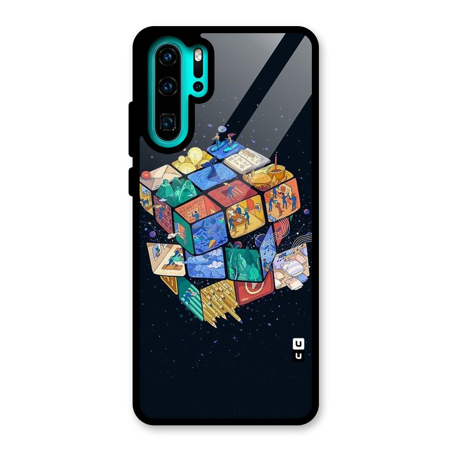 Coloured Rubic Glass Back Case for Huawei P30 Pro