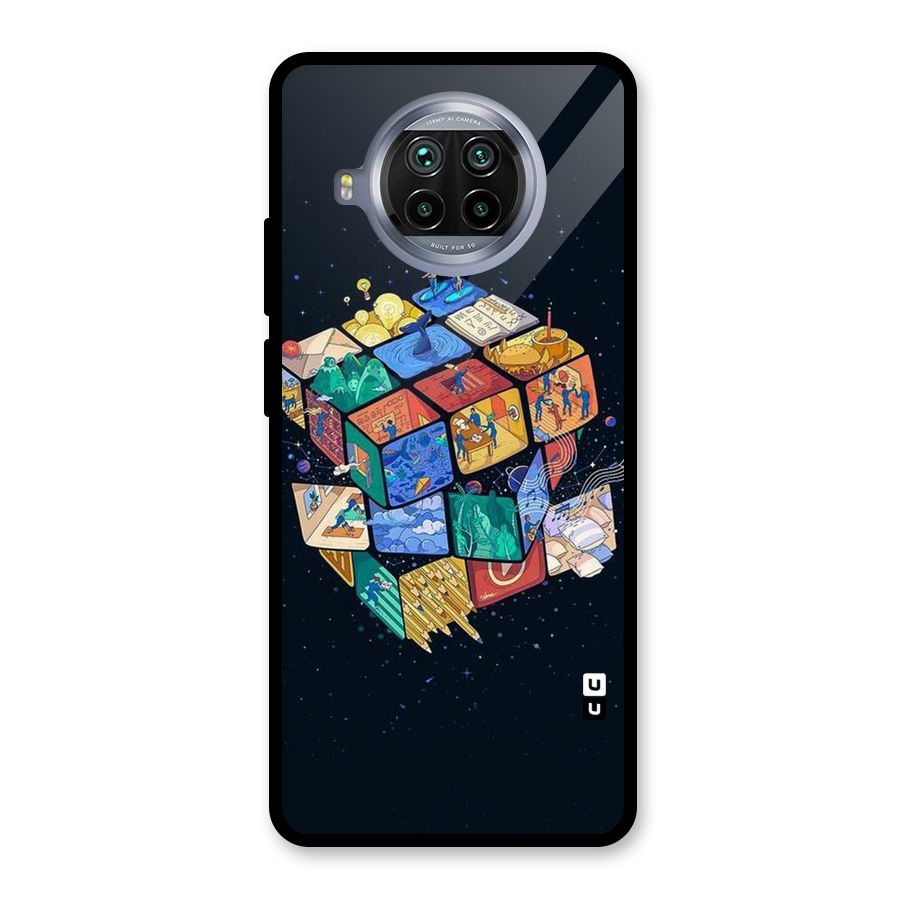 Coloured Rubic Glass Back Case for Mi 10i