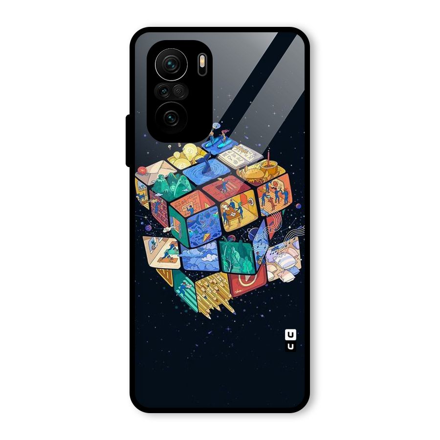 Coloured Rubic Glass Back Case for Mi 11x