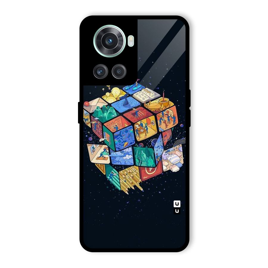 Coloured Rubic Glass Back Case for OnePlus 10R