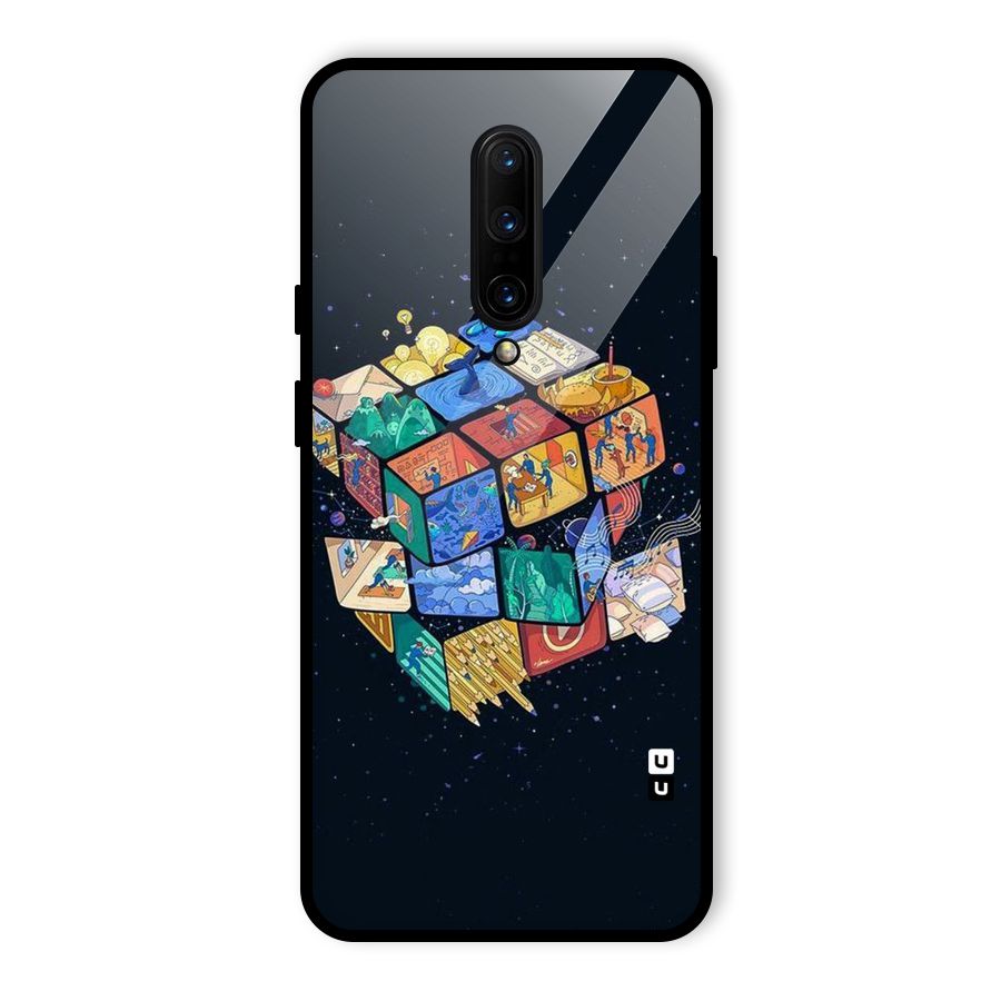 Coloured Rubic Glass Back Case for OnePlus 7 Pro