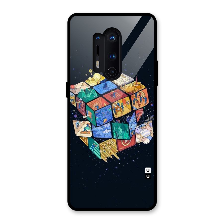 Coloured Rubic Glass Back Case for OnePlus 8 Pro