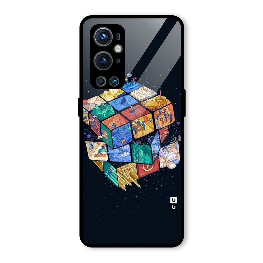 Coloured Rubic Glass Back Case for OnePlus 9 Pro
